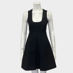 Second-hand Saint Laurent Black Wool Pinafore Dress
