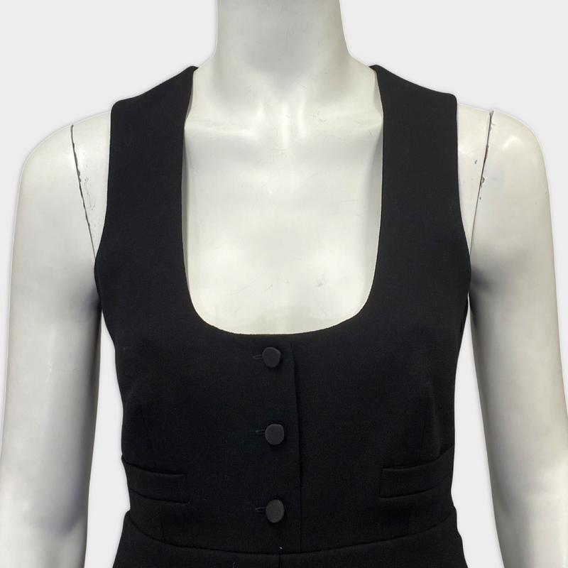 Saint Laurent Black Wool Pinafore Dress