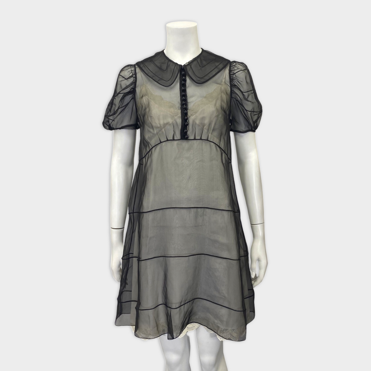 Chloe Black Sheer Chiffon Dress With Slip Underlay – Loop Chloe Black Sheer Chiffon Dress With Slip Underlay – Loop