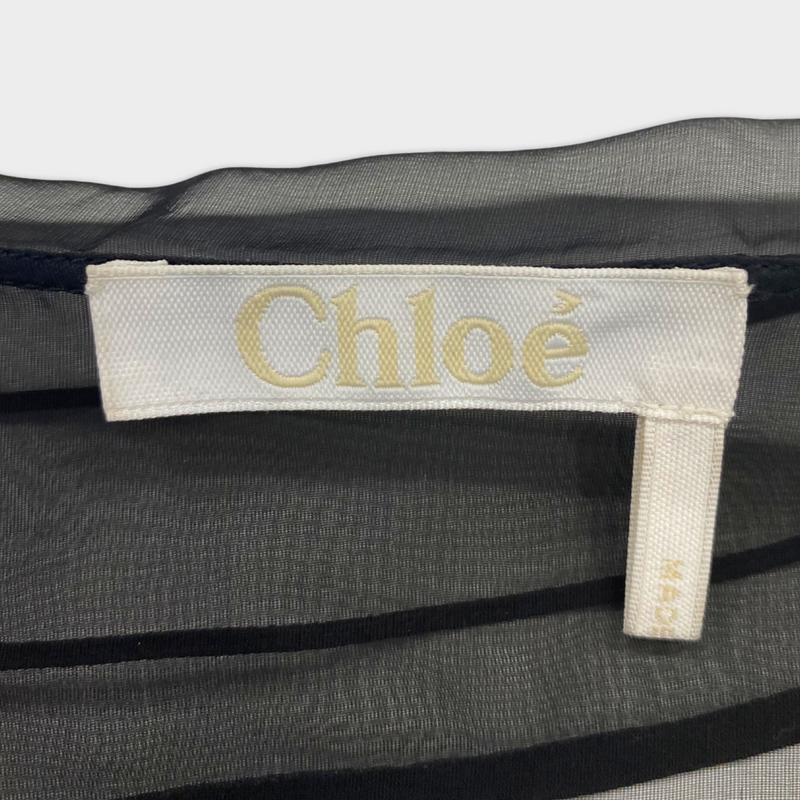 Chloe Black Sheer Chiffon Dress With Slip Underlay