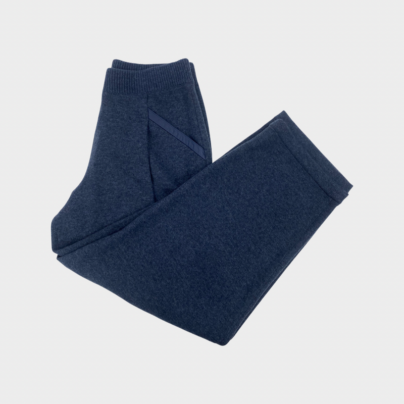 pre-owned LORO PIANA navy cashmere trousers | Size IT42
