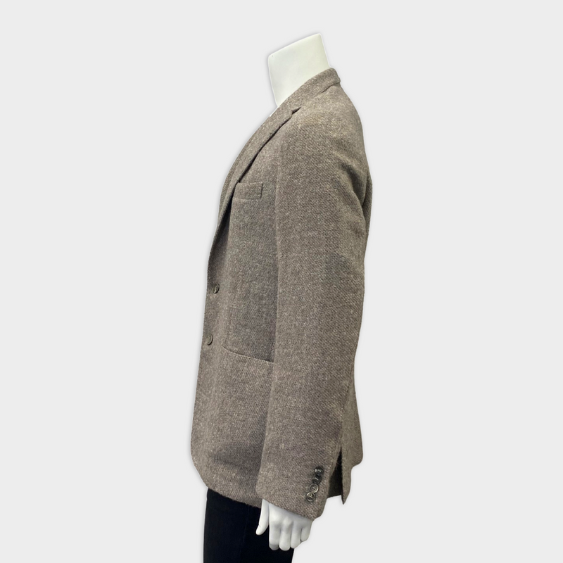 Loro Piana Men's Grey Beige Alpaca Wool Blazer Jacket