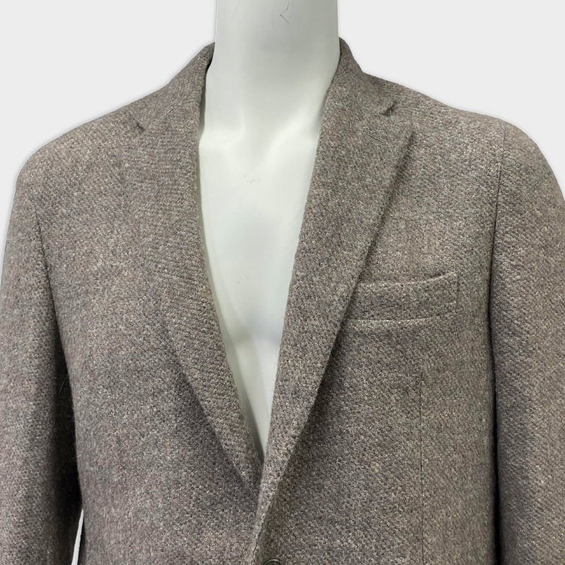 Loro Piana Men's Grey Beige Alpaca Wool Blazer Jacket