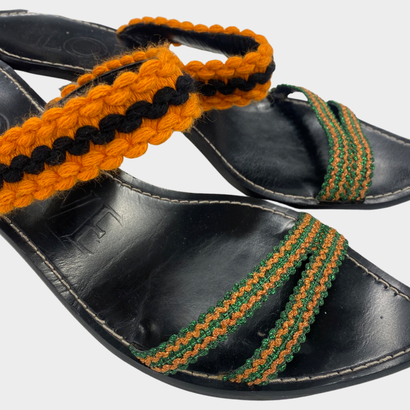 second-hand LOEWE green and orange sandal heels | Size EU39 UK6
