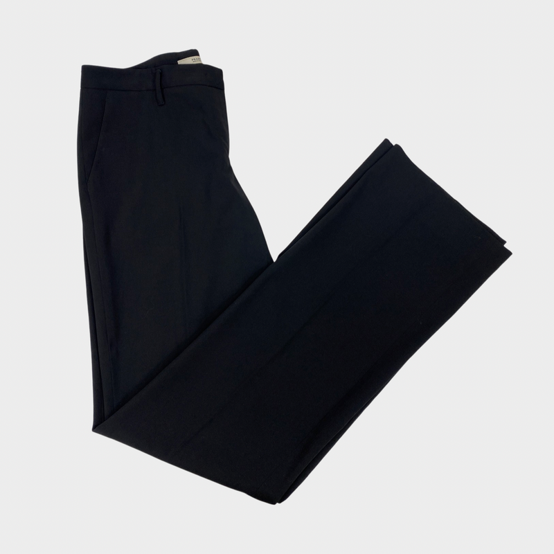 pre-owned PRADA black wool trousers | Size IT44