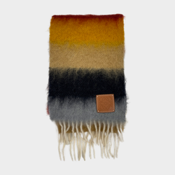 pre-owned LOEWE multicolour rainbow mohair and wool scarf