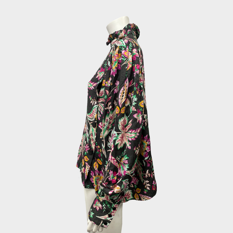 ISABEL MARANT ÉTOILE multicolour floral print blouse with side buttons