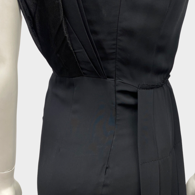 PRADA black pleated sleeveless viscose dress