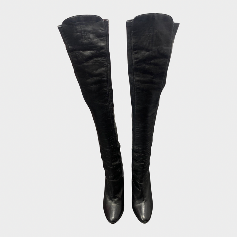 AQUAZZURA black leather high boots