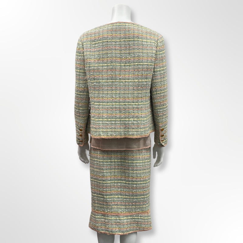 CHANEL tweed set of jacket, top and, skirt