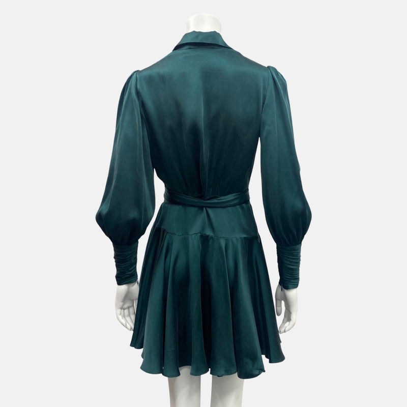 ZIMMERMANN emerald green silk mini dress