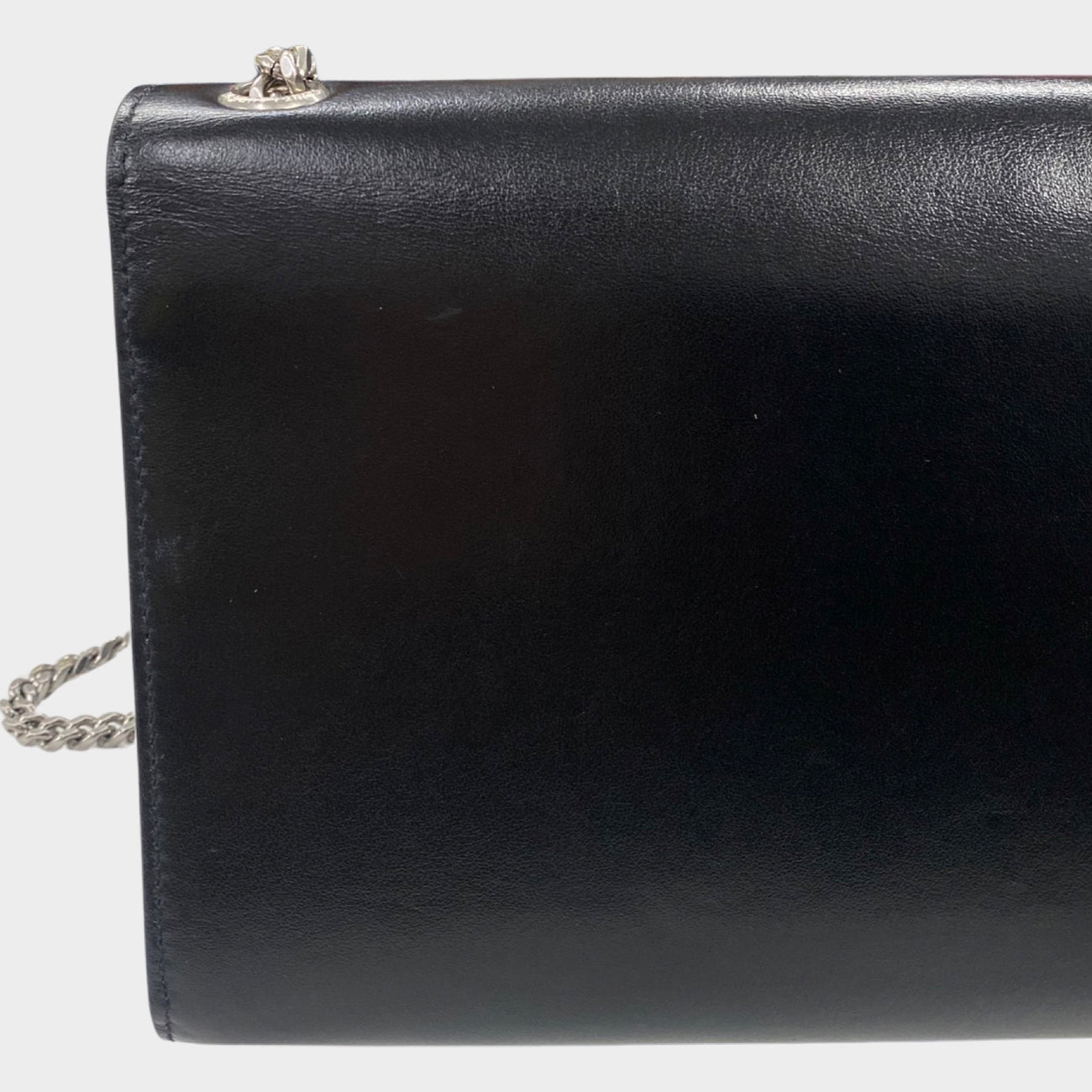 SAINT LAURENT Kate black star bag on a chain in silver – Loop Generation