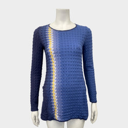 pre-owned MISSONI blue and yellow knit jumper 