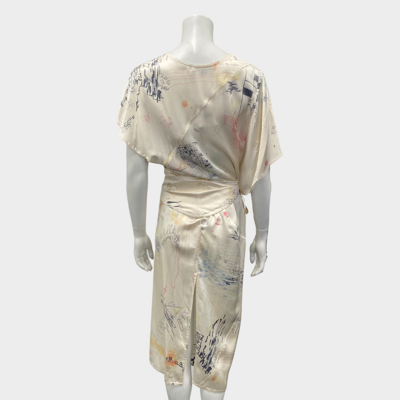Alexander Wang Ecru Silk Abstract Pattern Dress