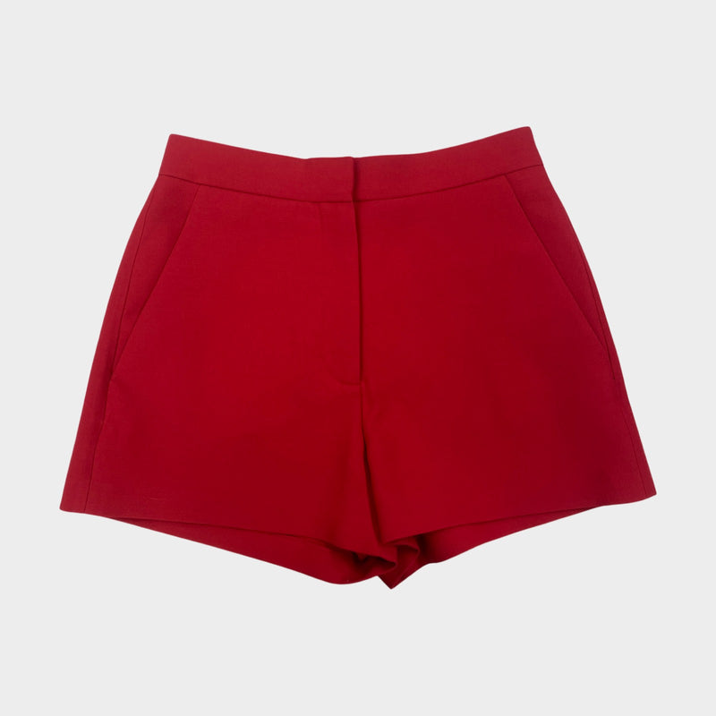 pre-owned VALENTINO red wool and viscose shorts