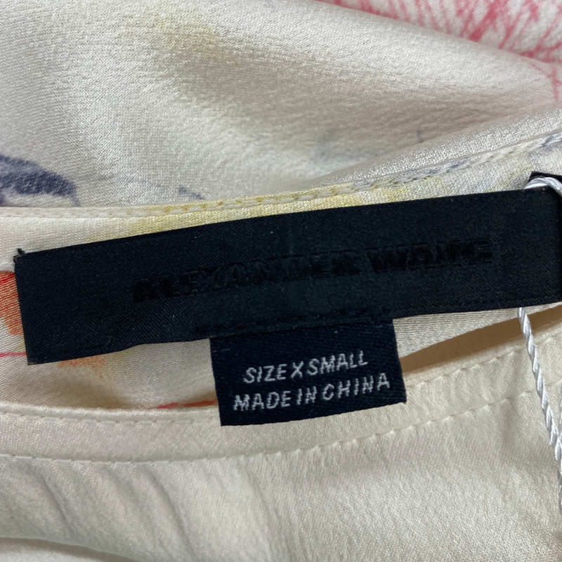 Alexander Wang Ecru Silk Abstract Pattern Dress