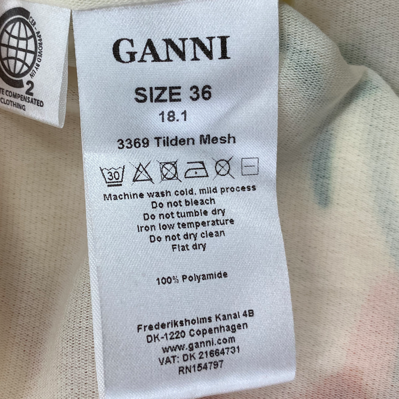 Ganni Ecru Long Wrap Skirt With Orange Tulip Pattern