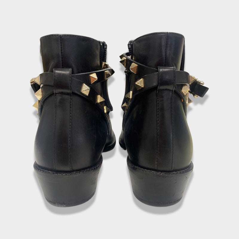 VALENTINO Rockstud black leather boots