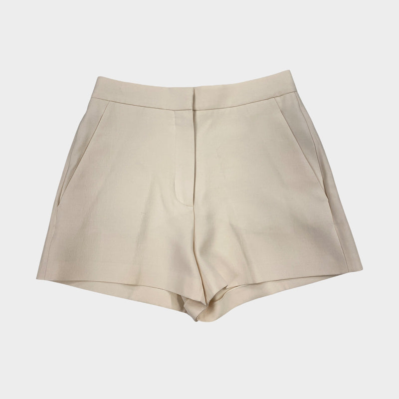 pre-owned VALENTINO ecru wool and viscose shorts