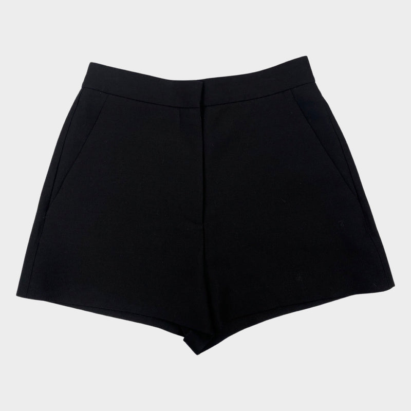 pre-owned VALENTINO black wool and viscose shorts