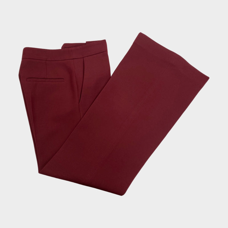 VALENTINO burgundy wool and silk trousers