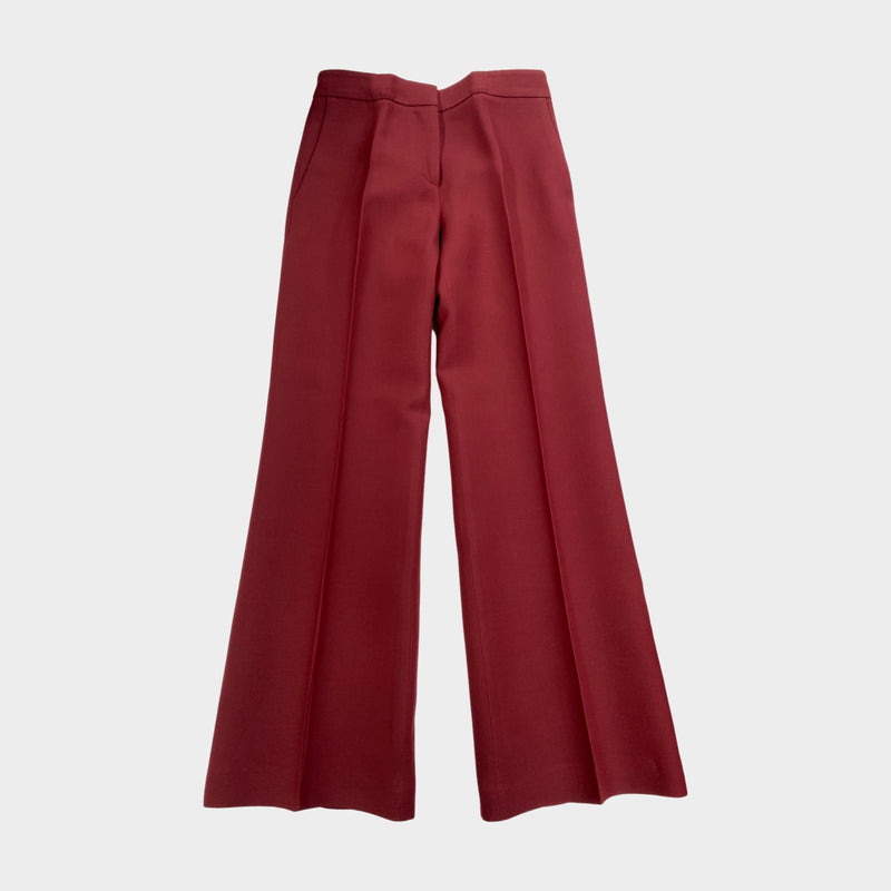 second-hand VALENTINO burgundy wool and silk trousers