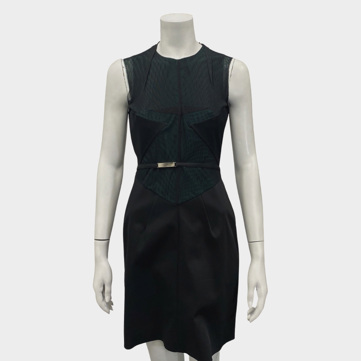 Mario Schwab Black Nylon Mini Dress With Green Mesh Detailing – Loop  Generation