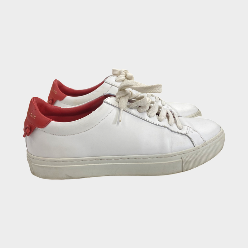 Givenchy Women's White And Red Leather Sneakers