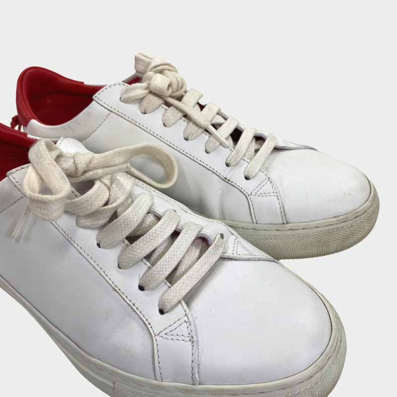 Givenchy Women's White And Red Leather Sneakers