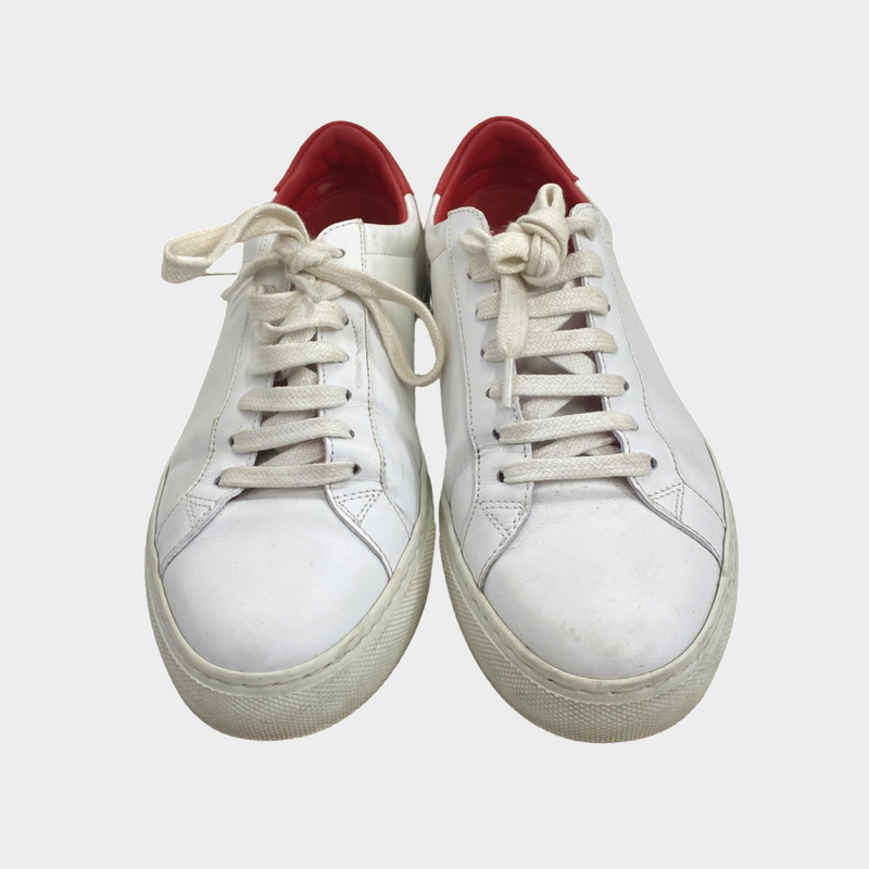 Givenchy Women's White And Red Leather Sneakers