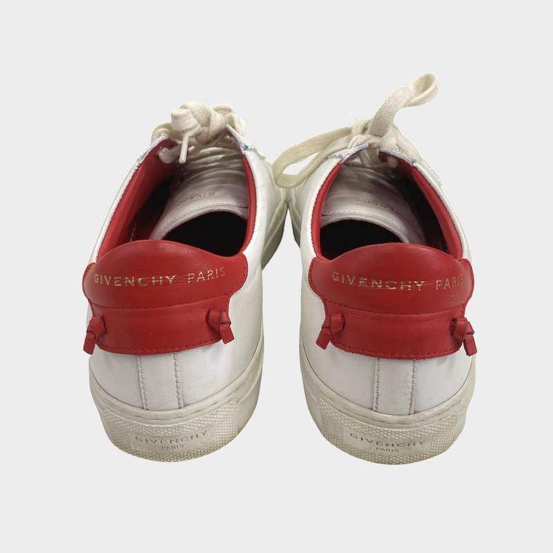 Givenchy Women's White And Red Leather Sneakers