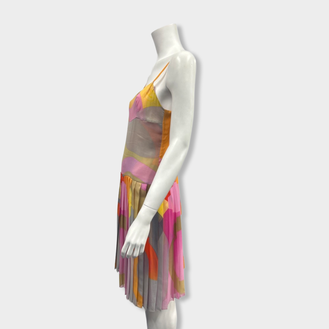 Silk mid-length dress Chanel Pink size 42 FR in Silk - 18754971
