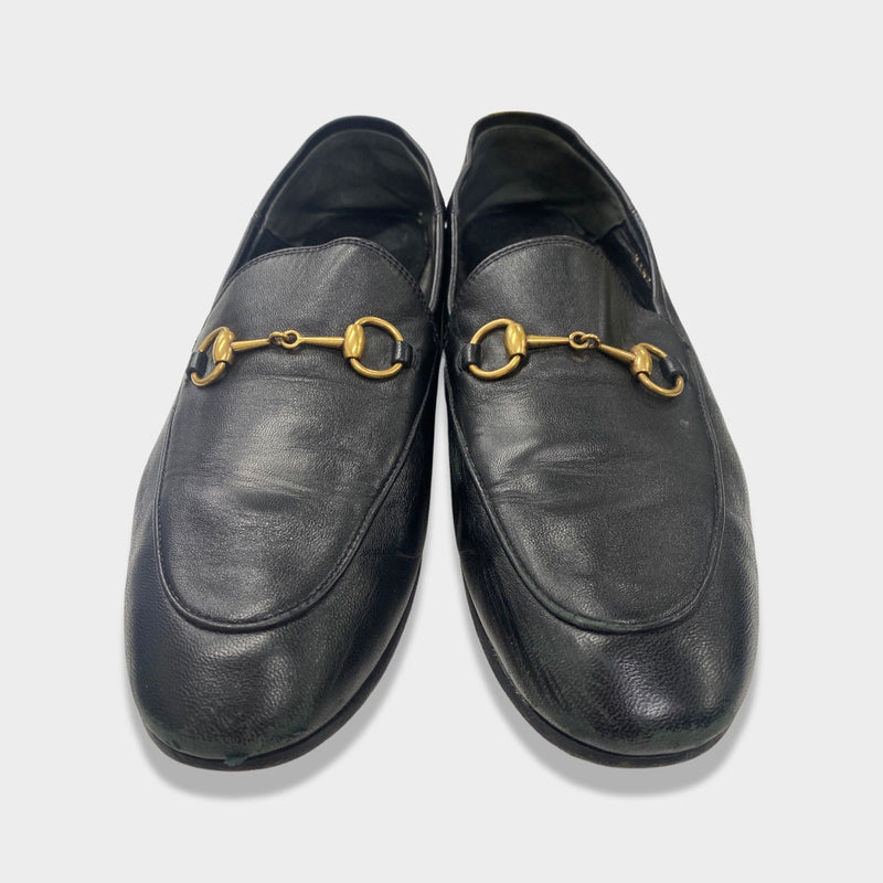 second-hand GUCCI black leather loafers | Size 38