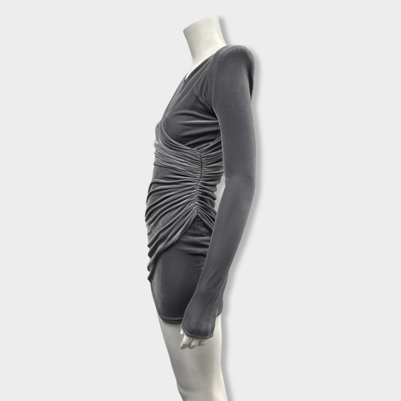 second-hand ALEXANDRE VAUTHIER grey velvet dress | Size FR36
