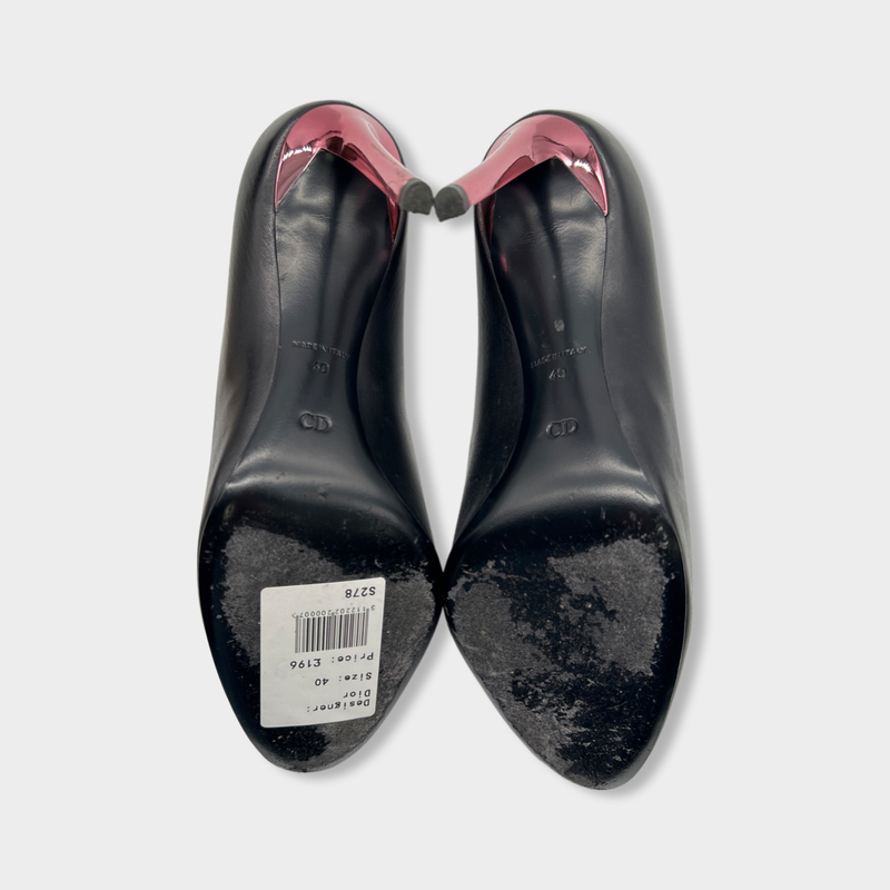CHRISTIAN DIOR black leather pumps