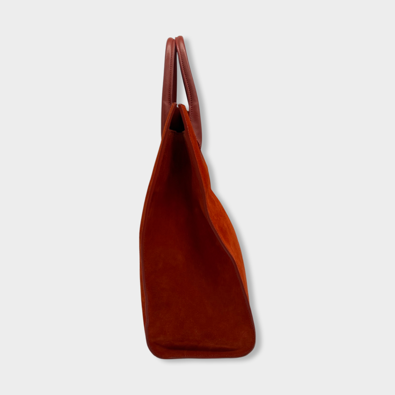 JIMMY CHOO red orange suede tote bag