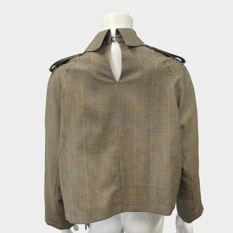 ROKH women’s light brown checked asymmetrical jacket