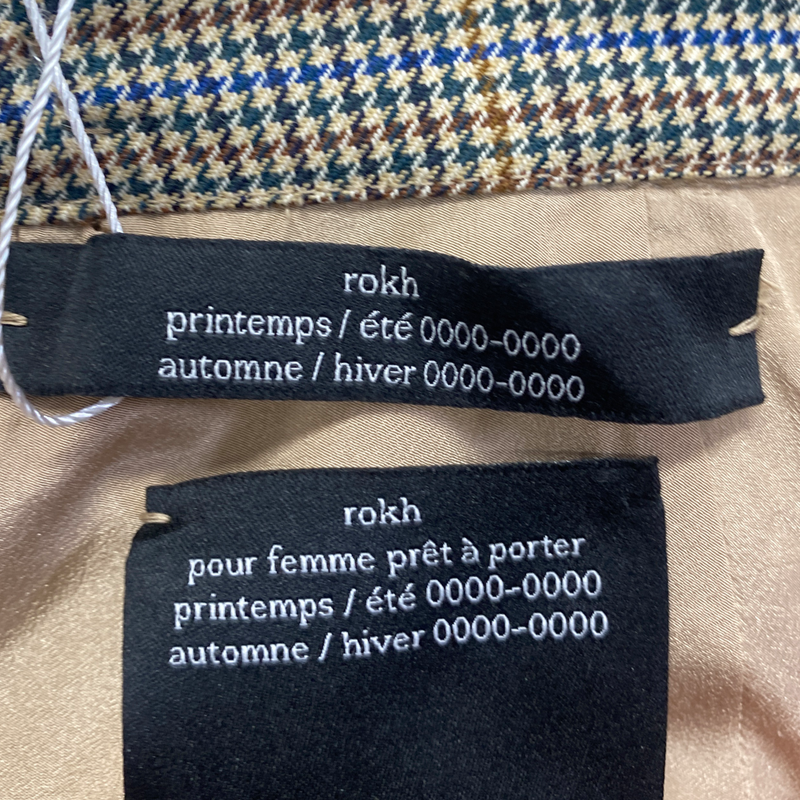 ROKH women’s light brown checked asymmetrical jacket