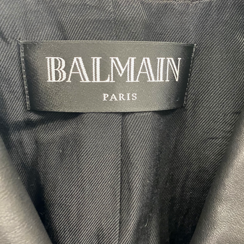 Balmain Women's Black Lambskin Bomber Jacket