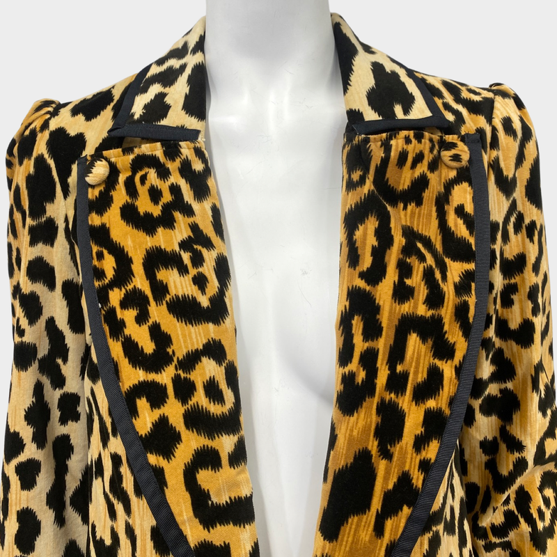 second-hand ALIX OF BOHEMIA women's animal print velvet buttonless jacket