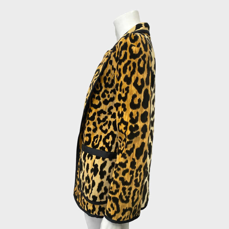 ALIX OF BOHEMIA women's animal print velvet buttonless jacket