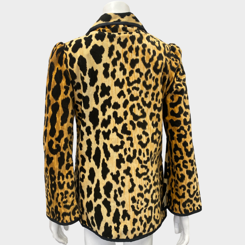 ALIX OF BOHEMIA women's animal print velvet buttonless jacket