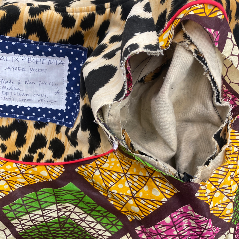 ALIX OF BOHEMIA women's animal print velvet buttonless jacket