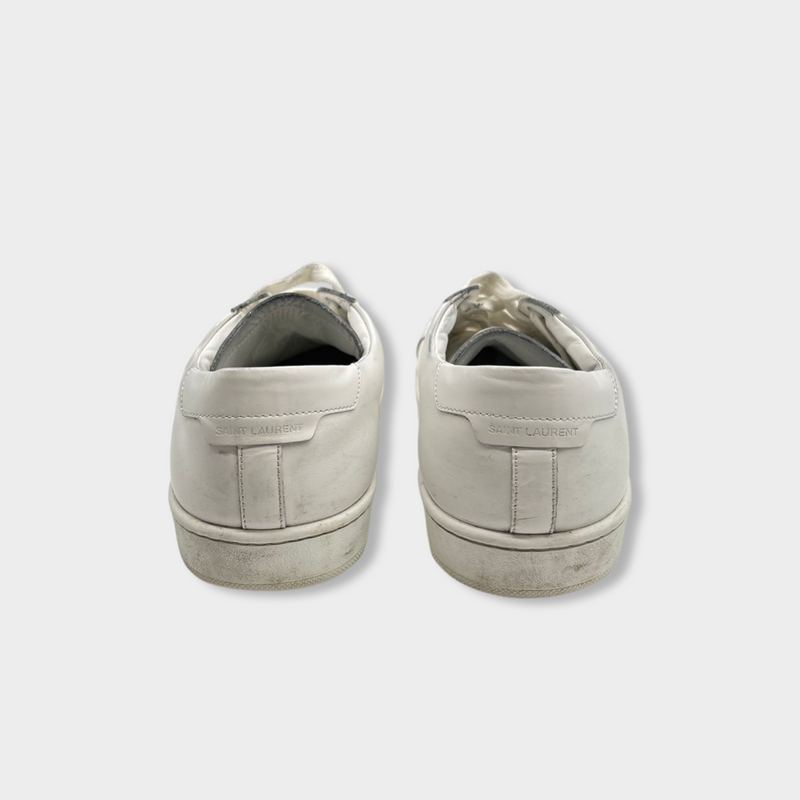 SAINT LAURENT white leather trainers