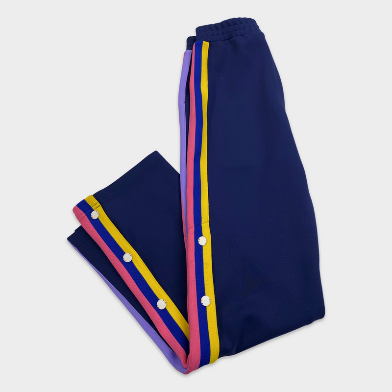 Mira Mikati Women's Navy Joggers With Side Stripe And Popper Button Details