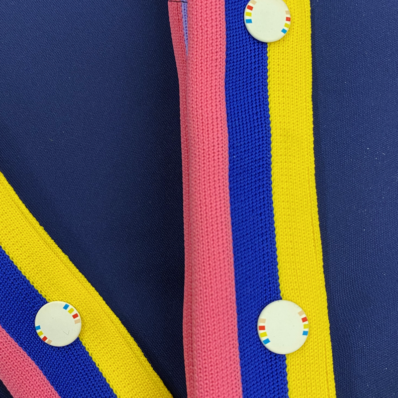 Mira Mikati Women's Navy Joggers With Side Stripe And Popper Button Details