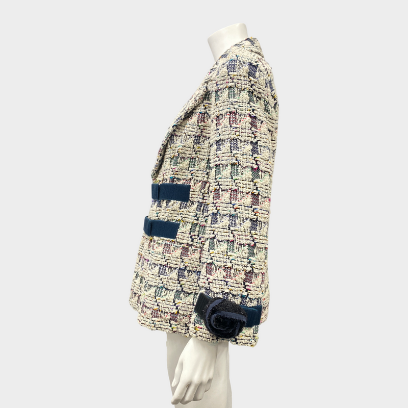 CHANEL multicolour and navy tweed jacket