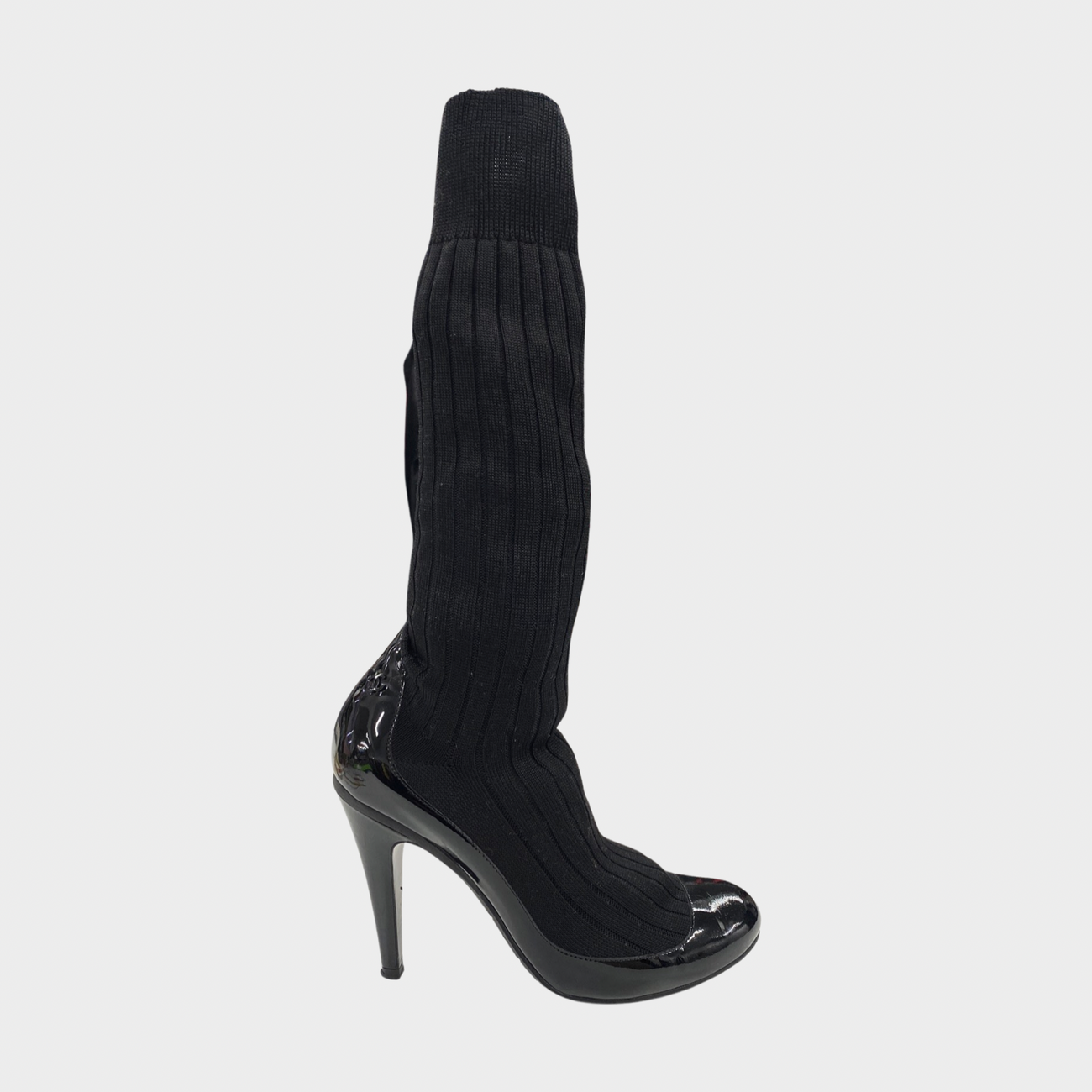 Chanel Patent Leather CC Runway Glazed Chain Obsession Block Heel