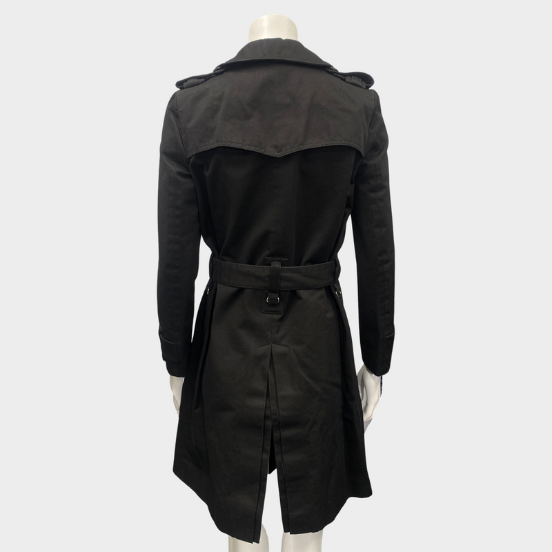 BALMAIN women's black cotton trench coat