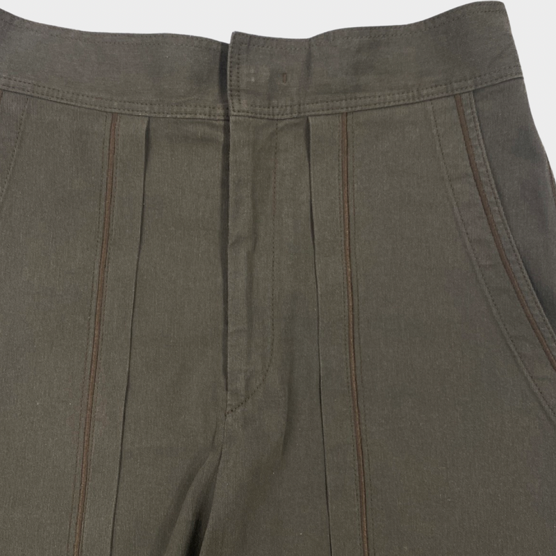 ISABEL MARANT KHAKI cotton and viscose shorts